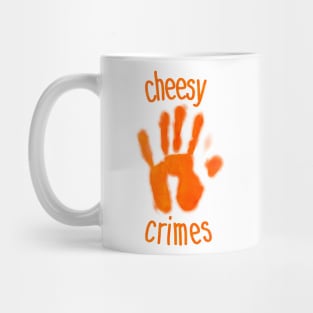 Cheesy Crimes Orange Handprint Mug